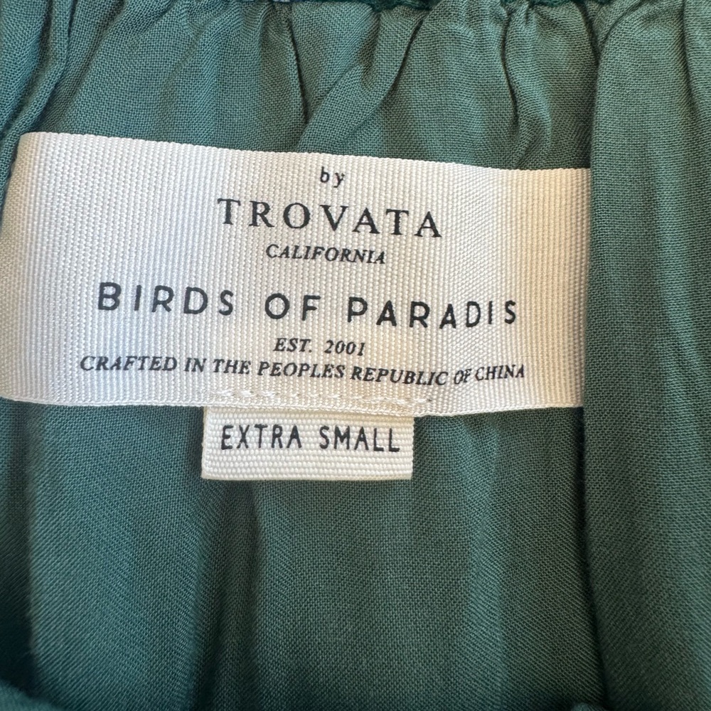 Trovata Birds of Paradis Green Blue Tiered Mini Skirt with Ruffled Tiers Size XS - Picture 3 of 8